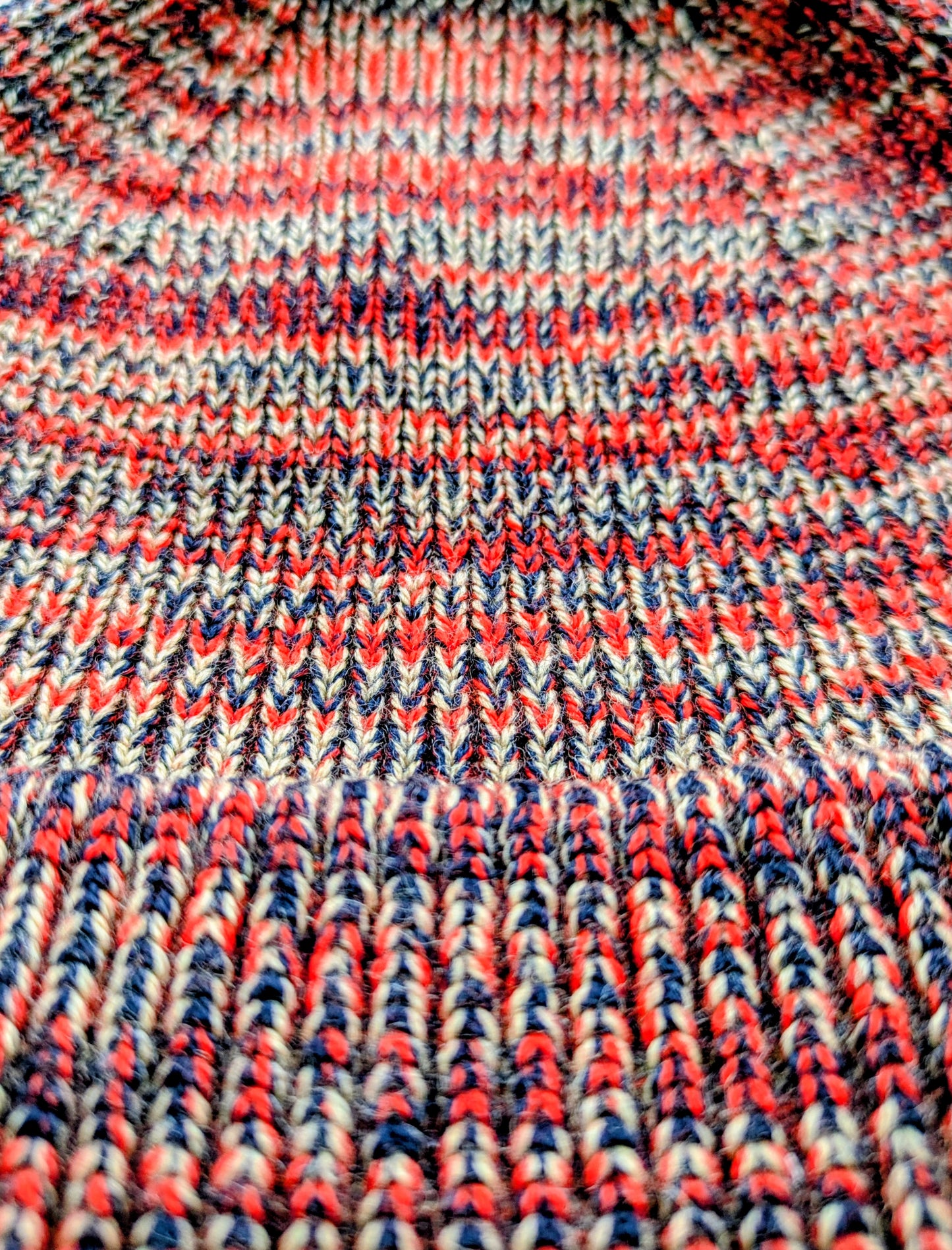 Bonnet laine mérinos chiné rouge
