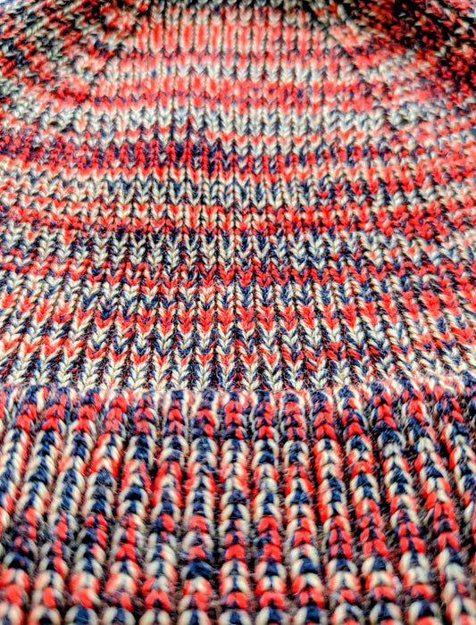 Bonnet laine mérinos chiné rouge